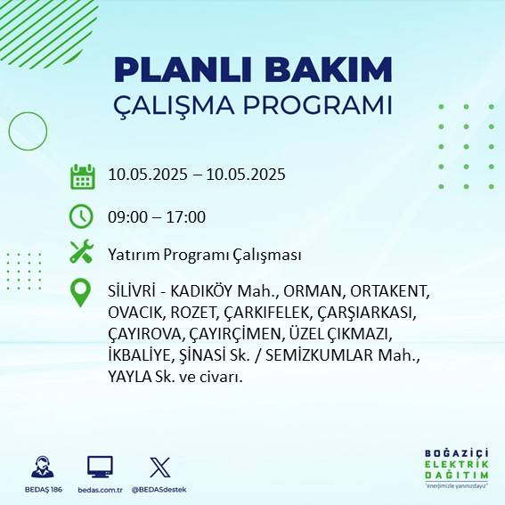 İstanbul’da elektrik kesintisi alarmı! Hangi semtlerde kesinti yaşanacak? 13