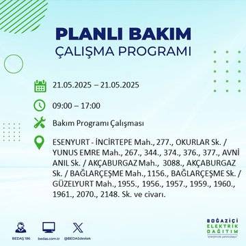 İstanbul'da o gün karanlığa gömülecek ilçeler belli oldu 35