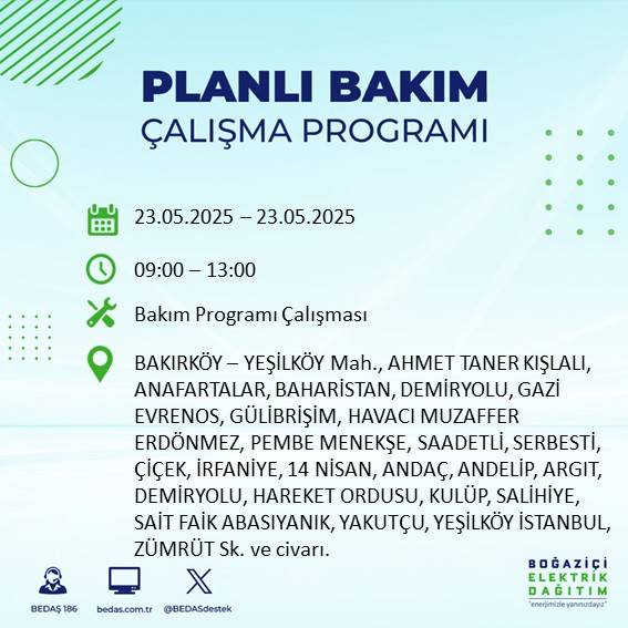 Dikkat! İstanbul’da planlı elektrik kesintisi yaşanacak ilçeler açıklandı 7