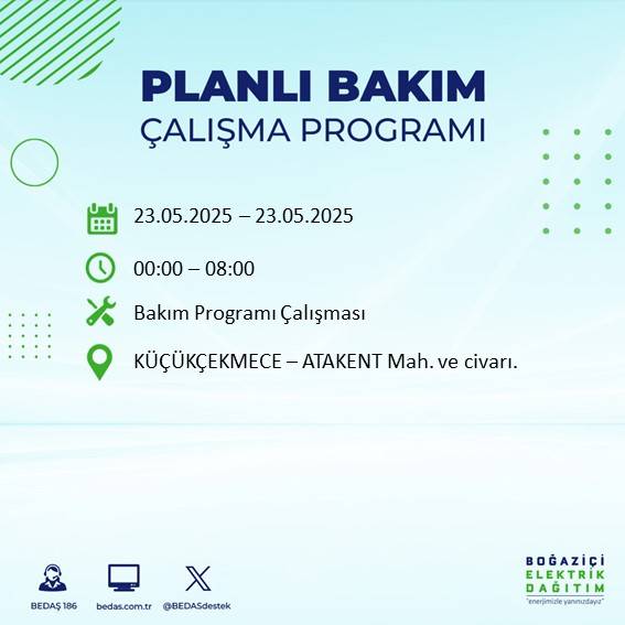 Dikkat! İstanbul’da planlı elektrik kesintisi yaşanacak ilçeler açıklandı 51