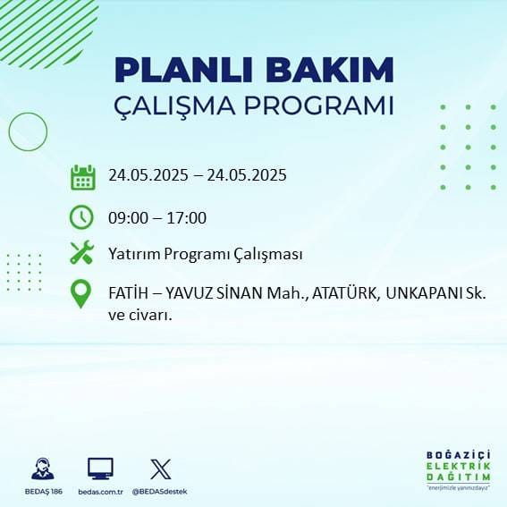 Dikkat! İstanbul’da planlı elektrik kesintisi yaşanacak ilçeler açıklandı 63