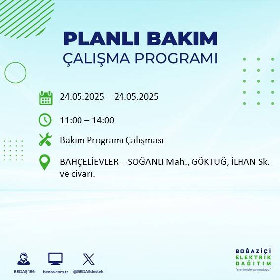 Dikkat! İstanbul’da planlı elektrik kesintisi yaşanacak ilçeler açıklandı 57