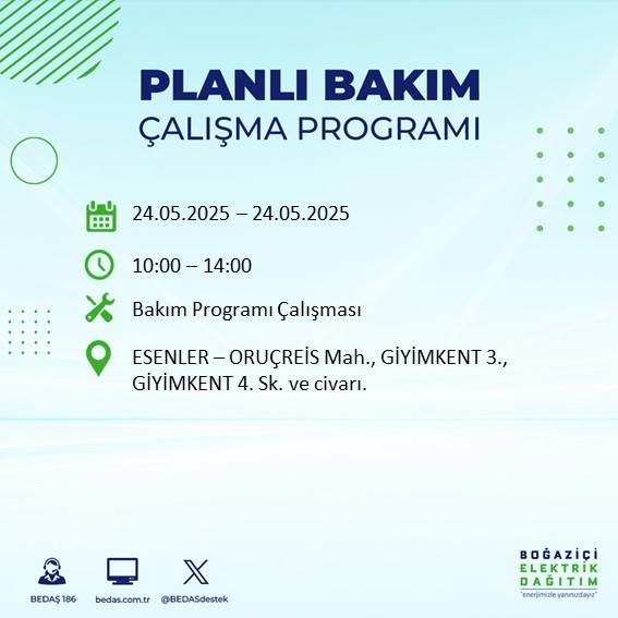 Dikkat! İstanbul’da planlı elektrik kesintisi yaşanacak ilçeler açıklandı 82