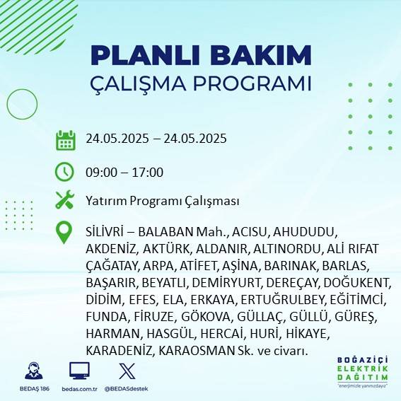 Dikkat! İstanbul’da planlı elektrik kesintisi yaşanacak ilçeler açıklandı 74