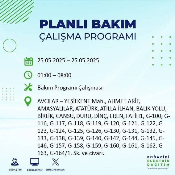İstanbul’da elektrik kesintisi uyarısı: Hangi ilçelerde kesinti olacak? 15