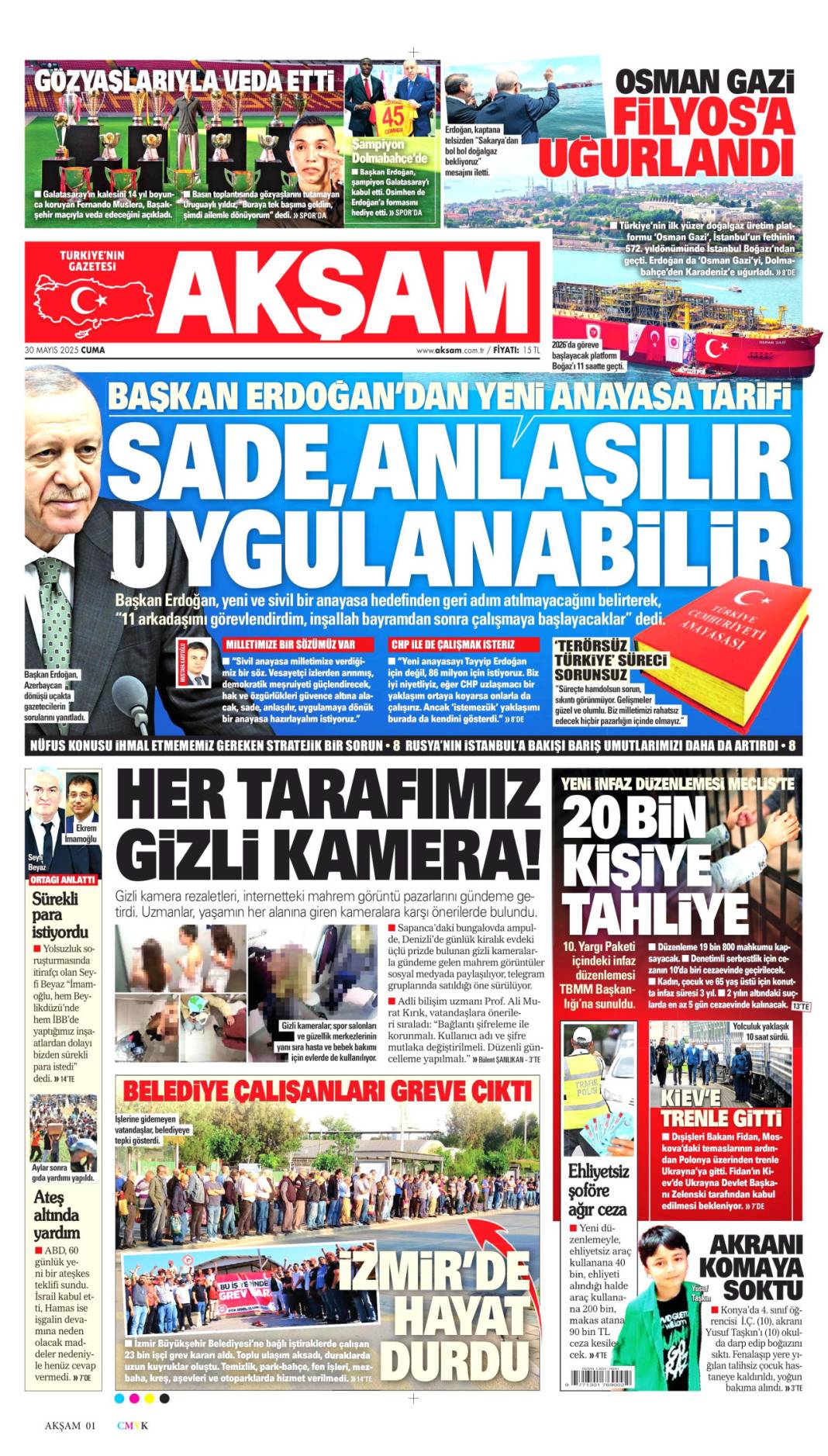 Bugün gazetelerde ne var? İşte 30 Mayıs’ın manşetleri... 7