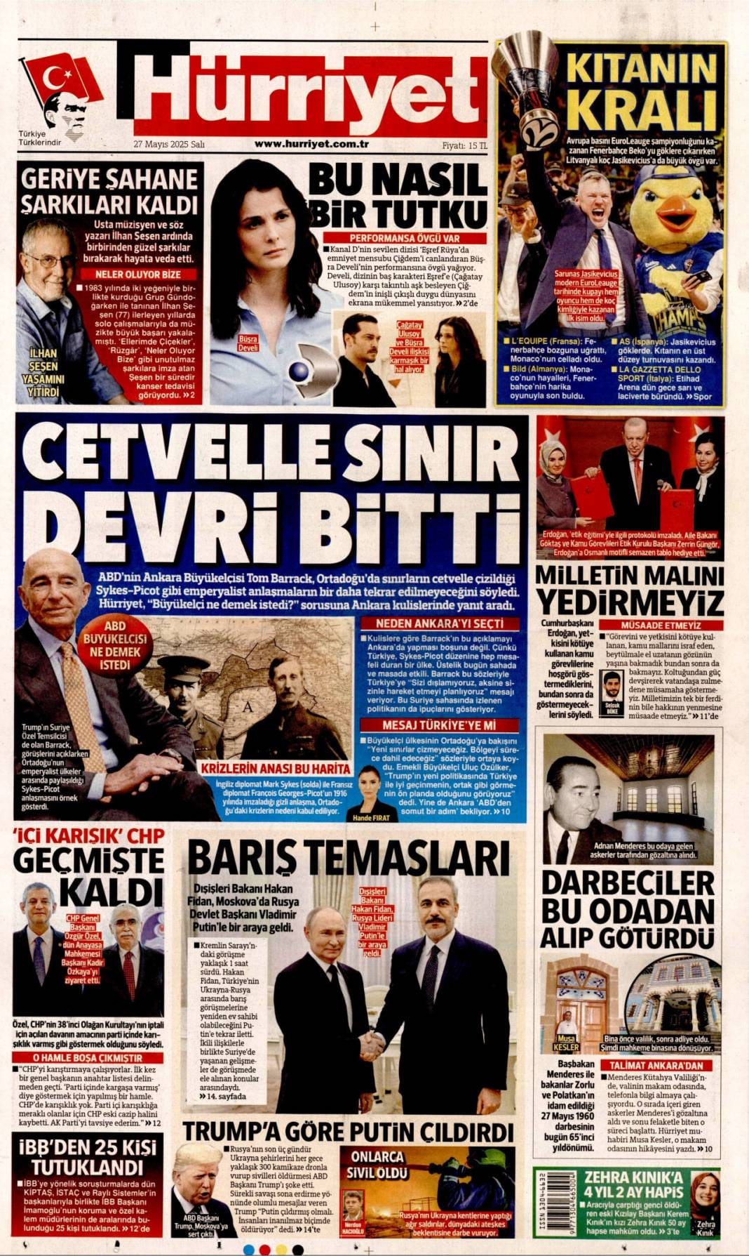 Gazetelerin bugünkü manşetlerinde ne var? İşte 27 Mayıs 2025’in ana başlıkları 2