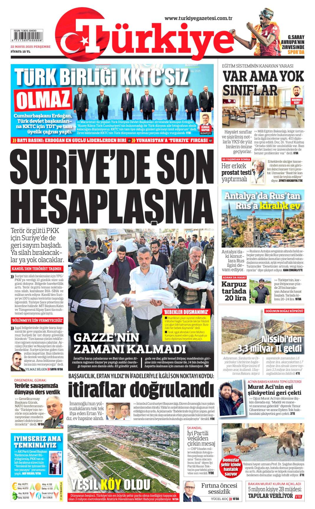 Gazeteler bugün ne yazdı? 22 Mayıs'ın manşet turu 7