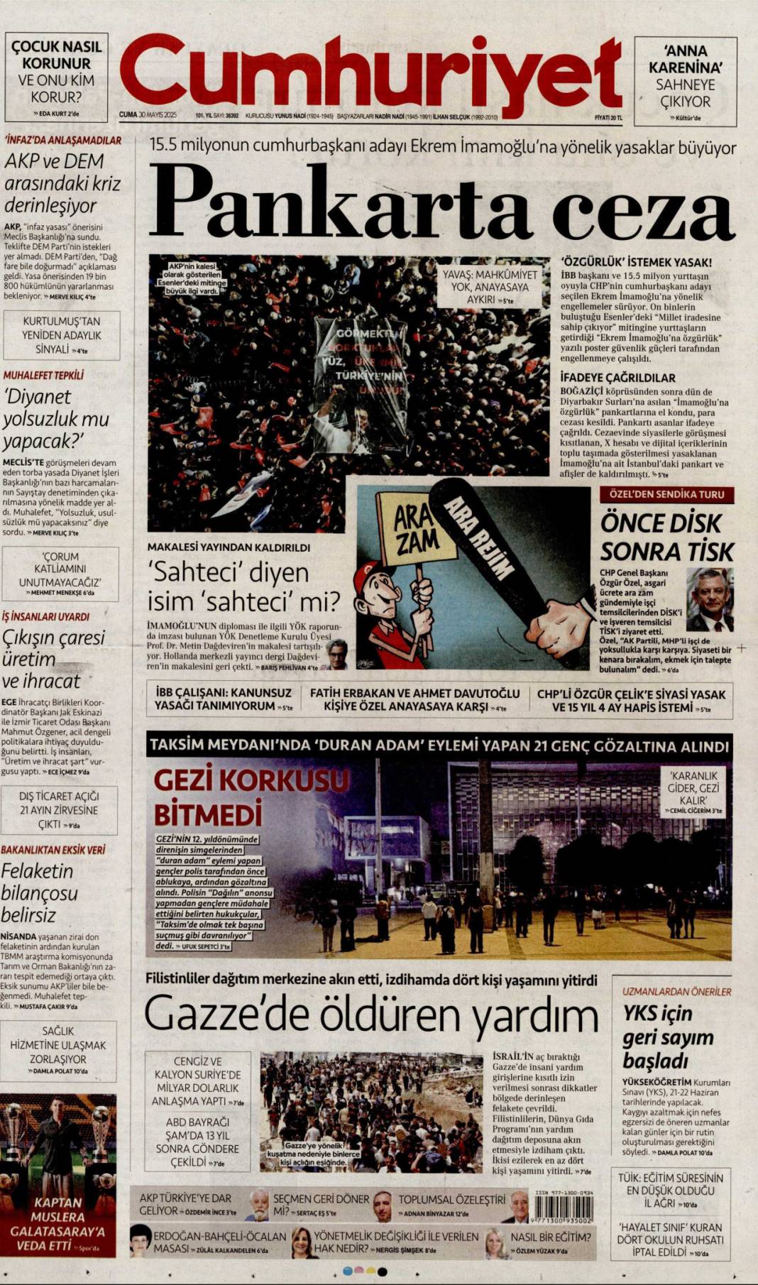 Bugün gazetelerde ne var? İşte 30 Mayıs’ın manşetleri... 1