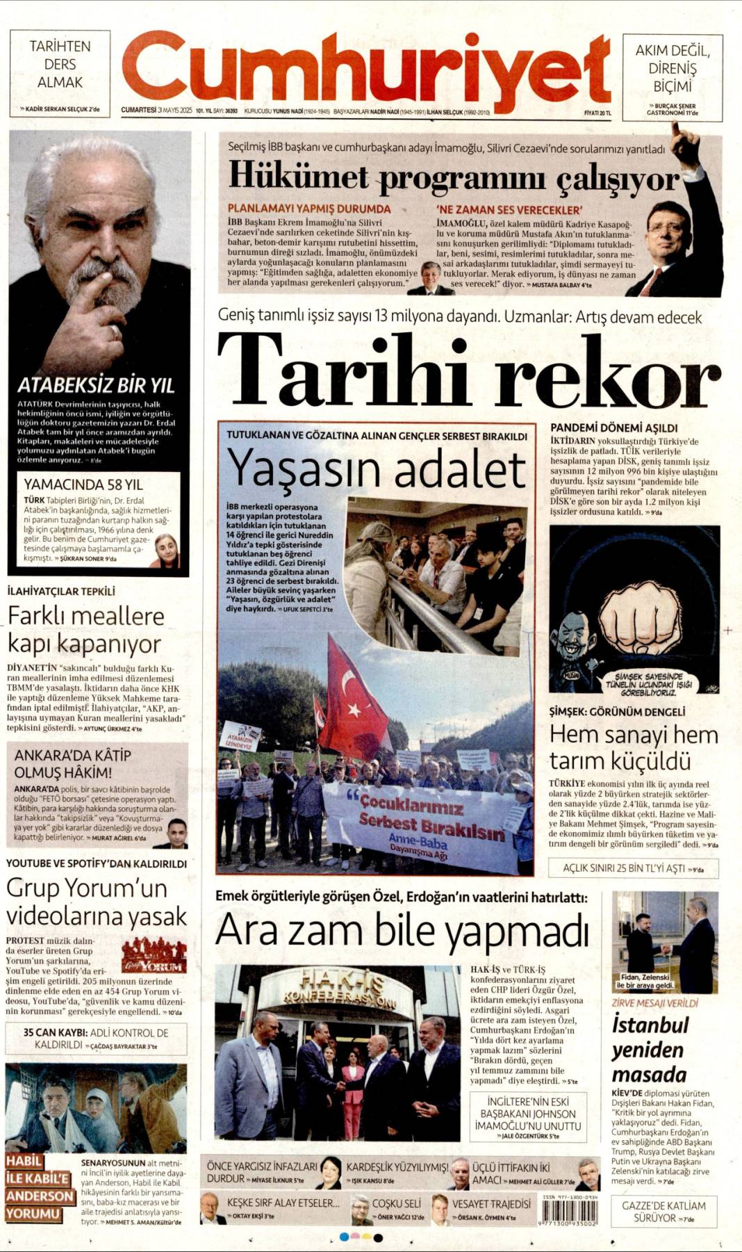 Gazeteler bugün hangi başlıklarla çıktı, işte 31 Mayıs'ın manşet turu... 1