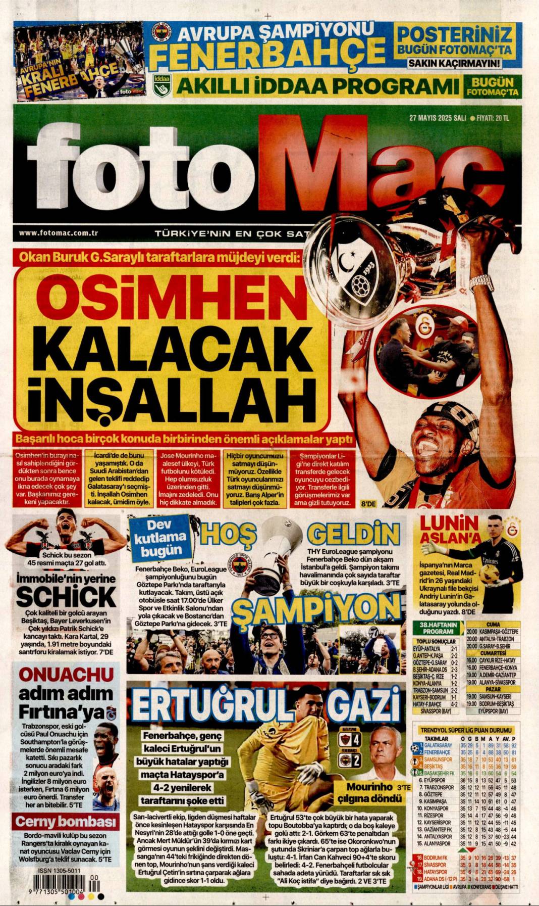 Gazetelerin bugünkü manşetlerinde ne var? İşte 27 Mayıs 2025’in ana başlıkları 14