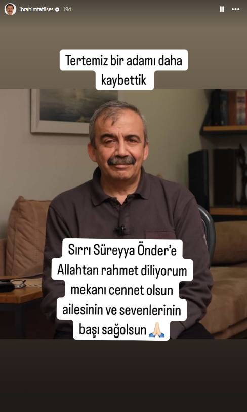 Sanat dünyasından Sırrı Süreyya Önder için başsağlığı mesajları 2