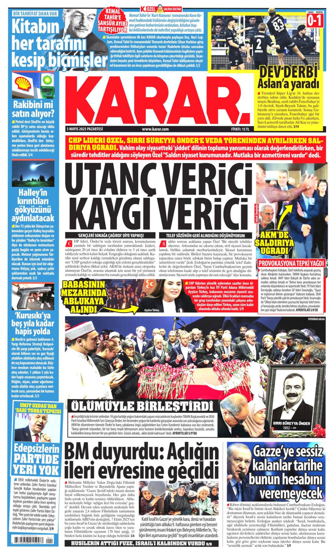 Özgür Özel'e yapılan saldırıyı gazeteler nasıl gördü? 13