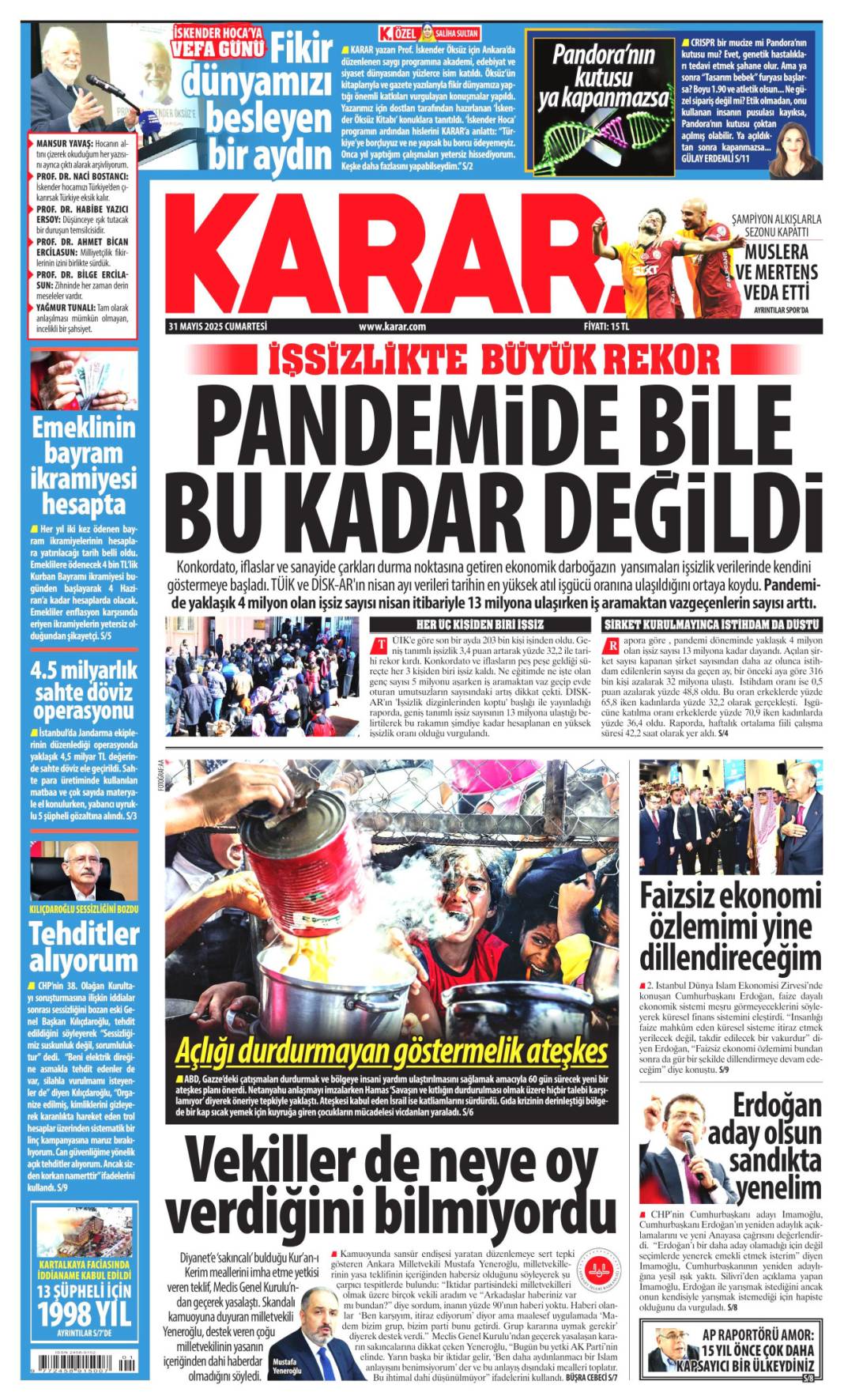 Gazeteler bugün hangi başlıklarla çıktı, işte 31 Mayıs'ın manşet turu... 18