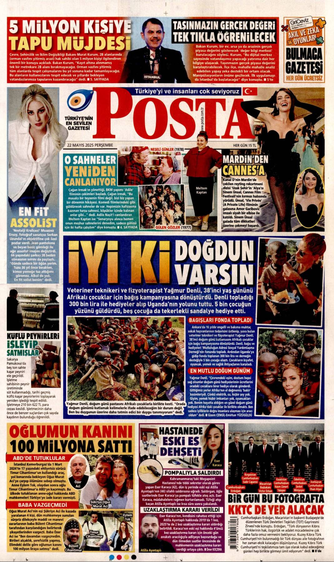 Gazeteler bugün ne yazdı? 22 Mayıs'ın manşet turu 14