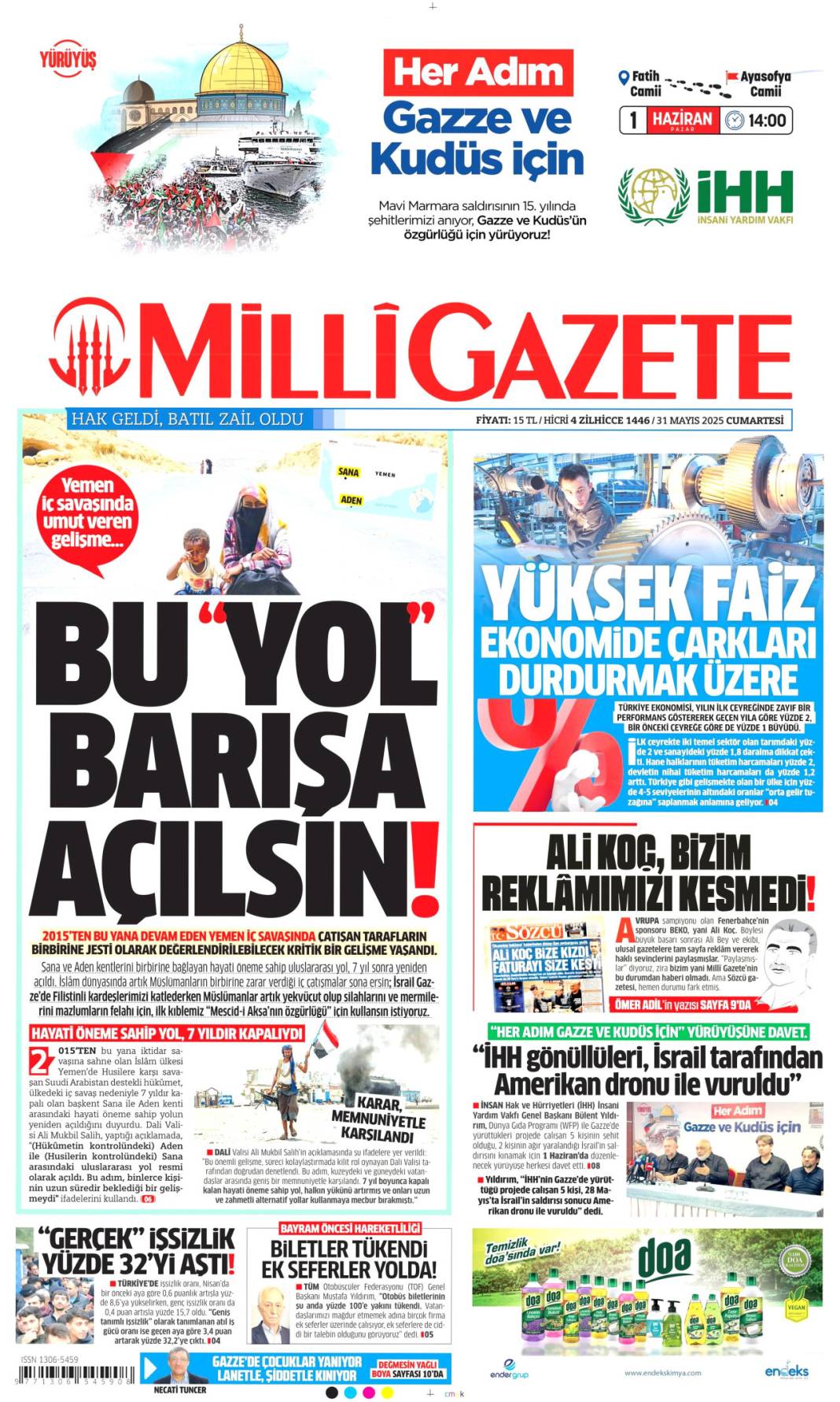 Gazeteler bugün hangi başlıklarla çıktı, işte 31 Mayıs'ın manşet turu... 16