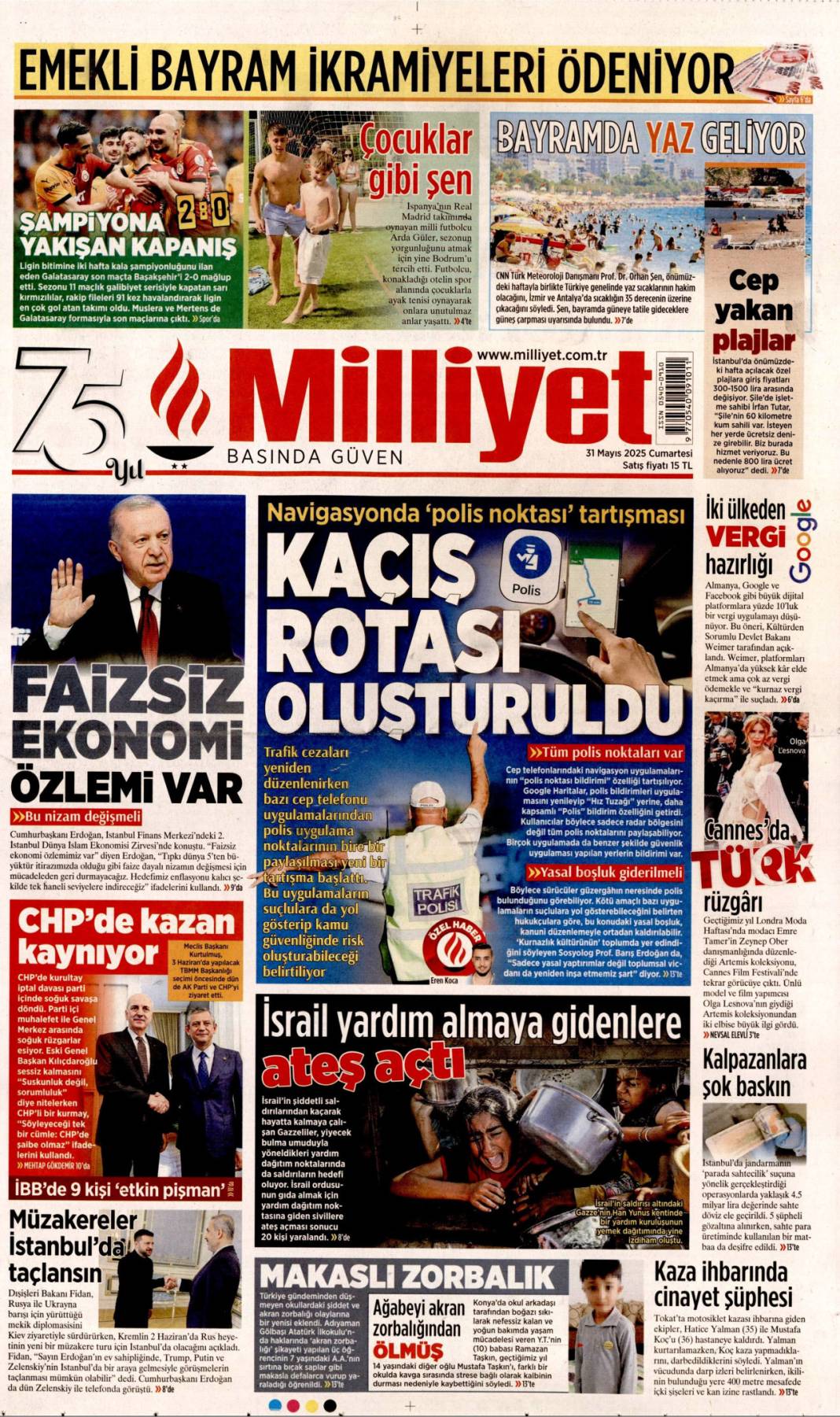 Gazeteler bugün hangi başlıklarla çıktı, işte 31 Mayıs'ın manşet turu... 5