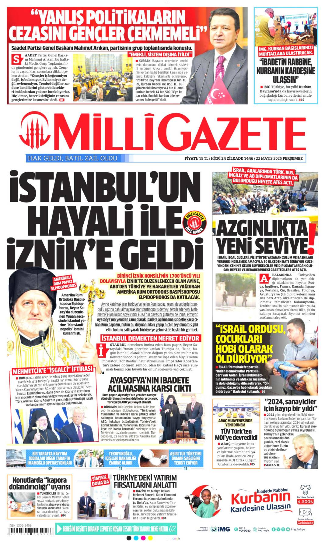 Gazeteler bugün ne yazdı? 22 Mayıs'ın manşet turu 13