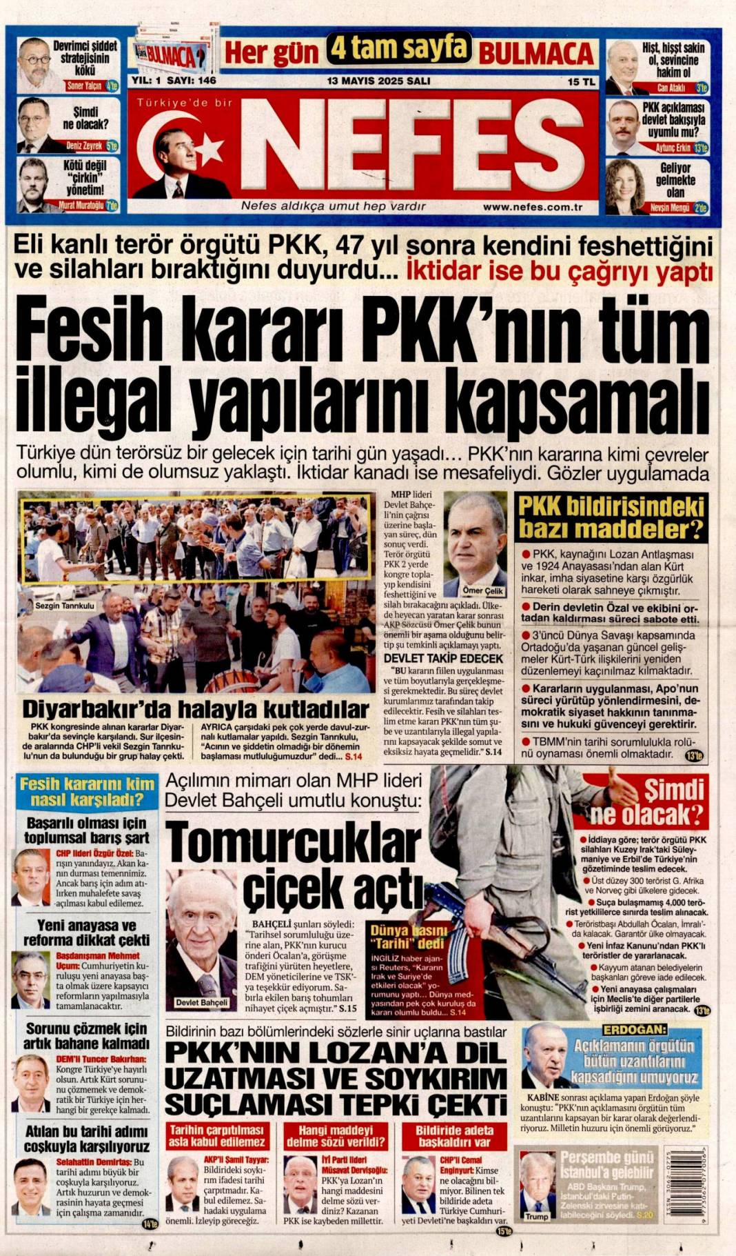 PKK'nın fesih kararı gazete manşetlerinde nasıl yer buldu? 10