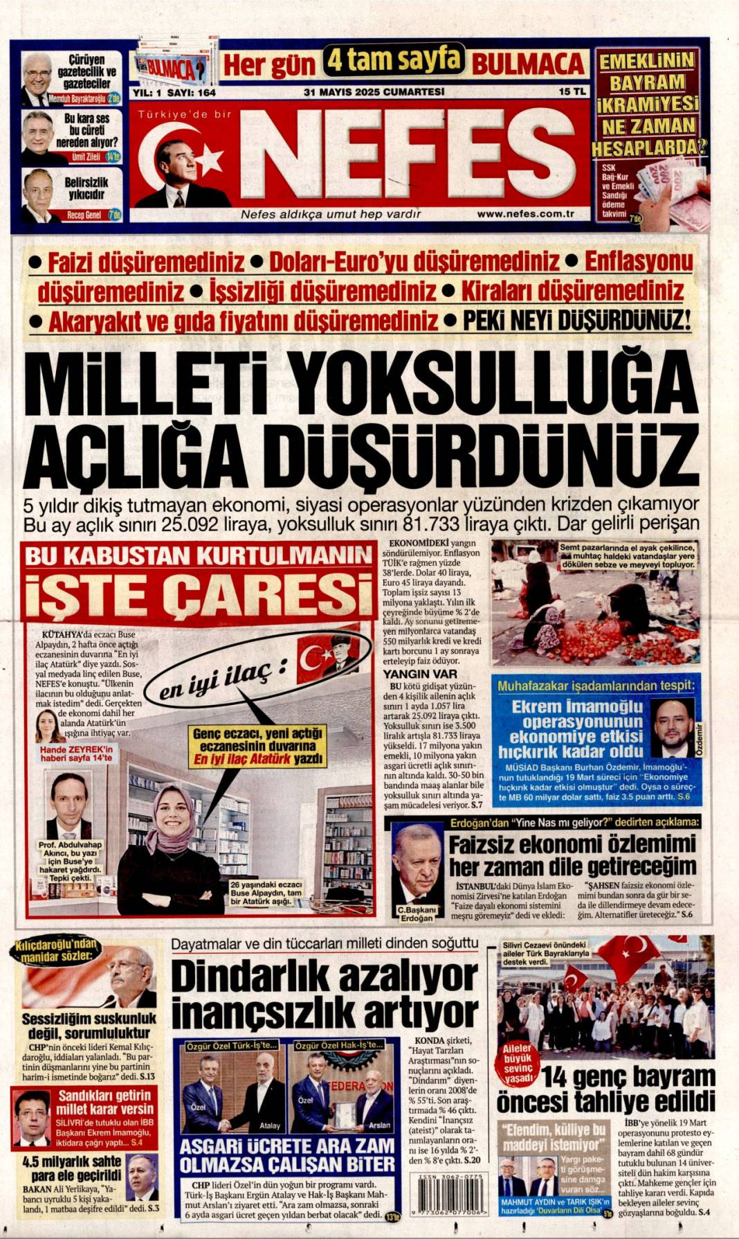 Gazeteler bugün hangi başlıklarla çıktı, işte 31 Mayıs'ın manşet turu... 8
