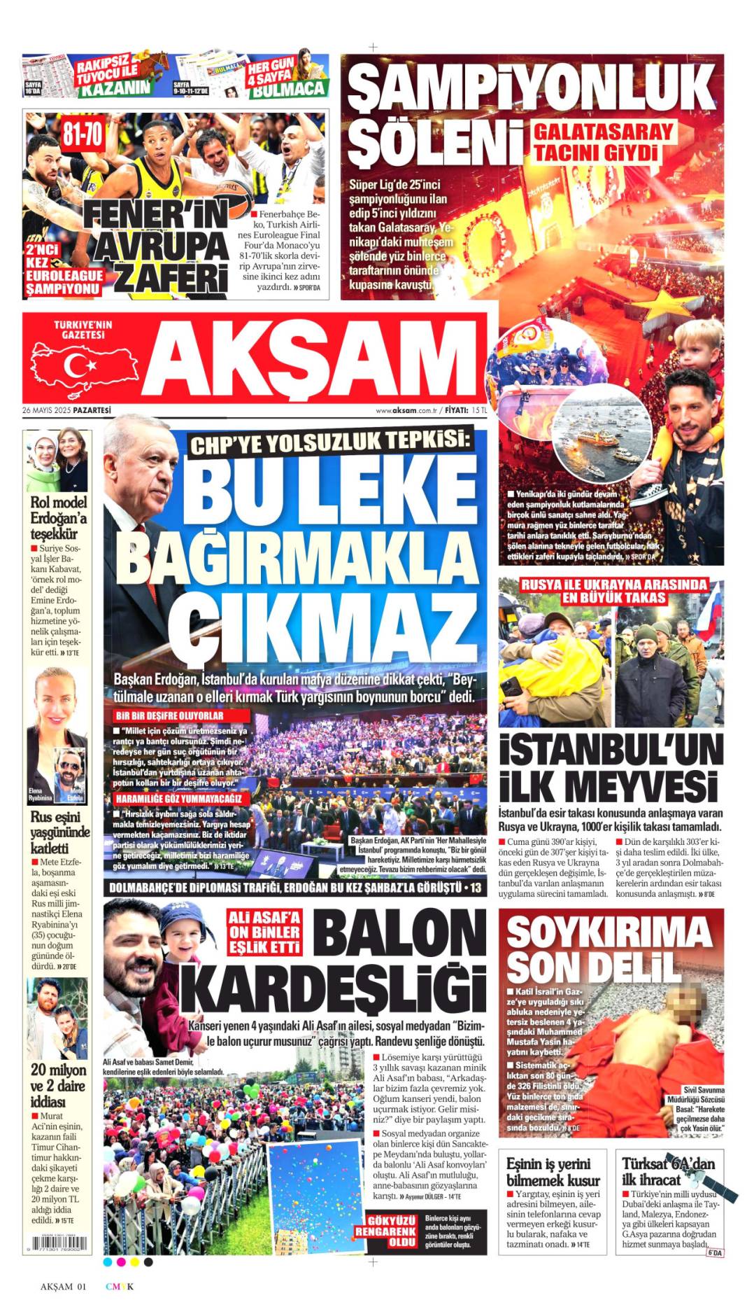 Hangi gazete ne manşetle çıktı? 26 Mayıs 2025 günün özeti 16