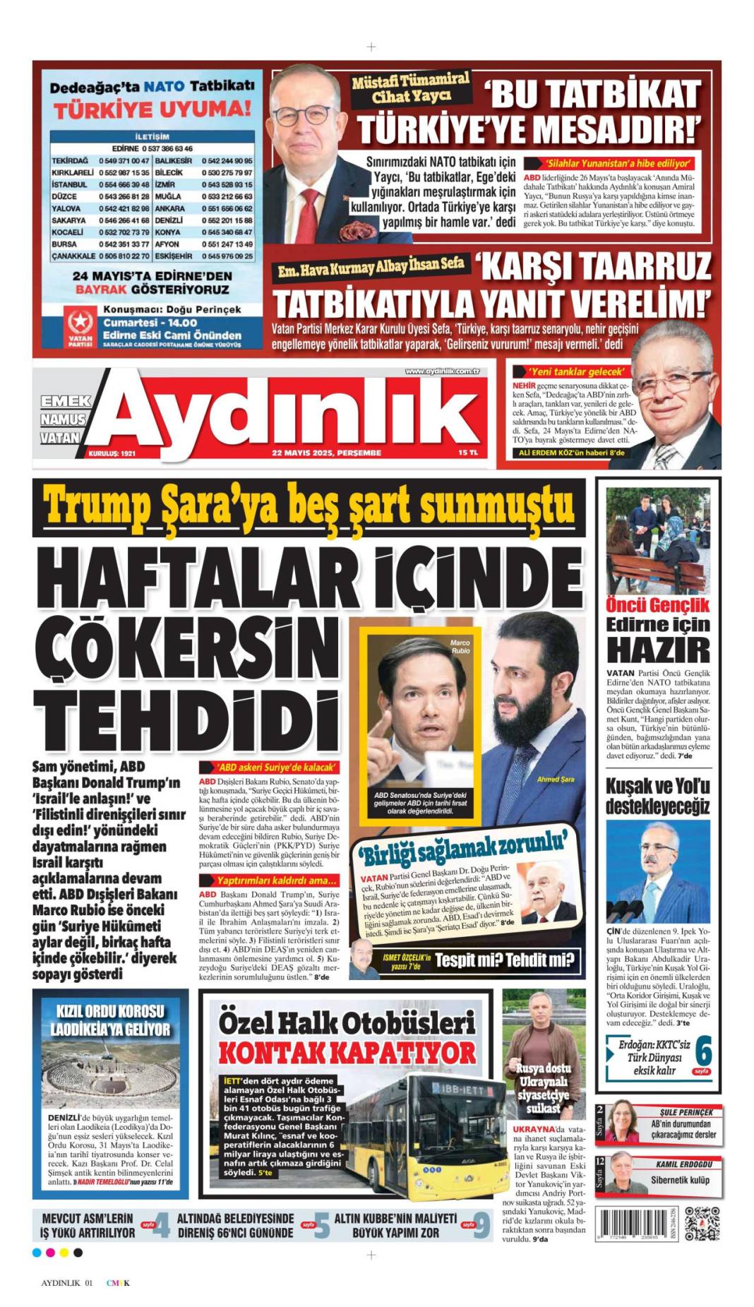 Gazeteler bugün ne yazdı? 22 Mayıs'ın manşet turu 20