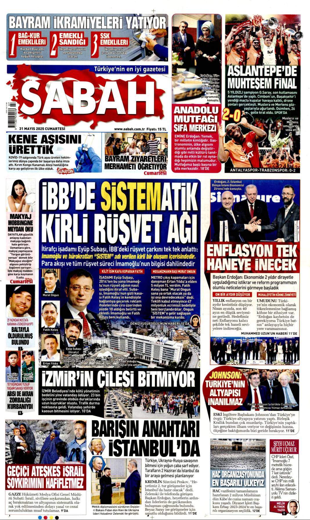 Gazeteler bugün hangi başlıklarla çıktı, işte 31 Mayıs'ın manşet turu... 9