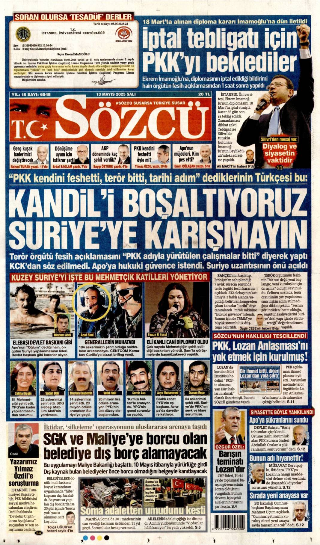 PKK'nın fesih kararı gazete manşetlerinde nasıl yer buldu? 7