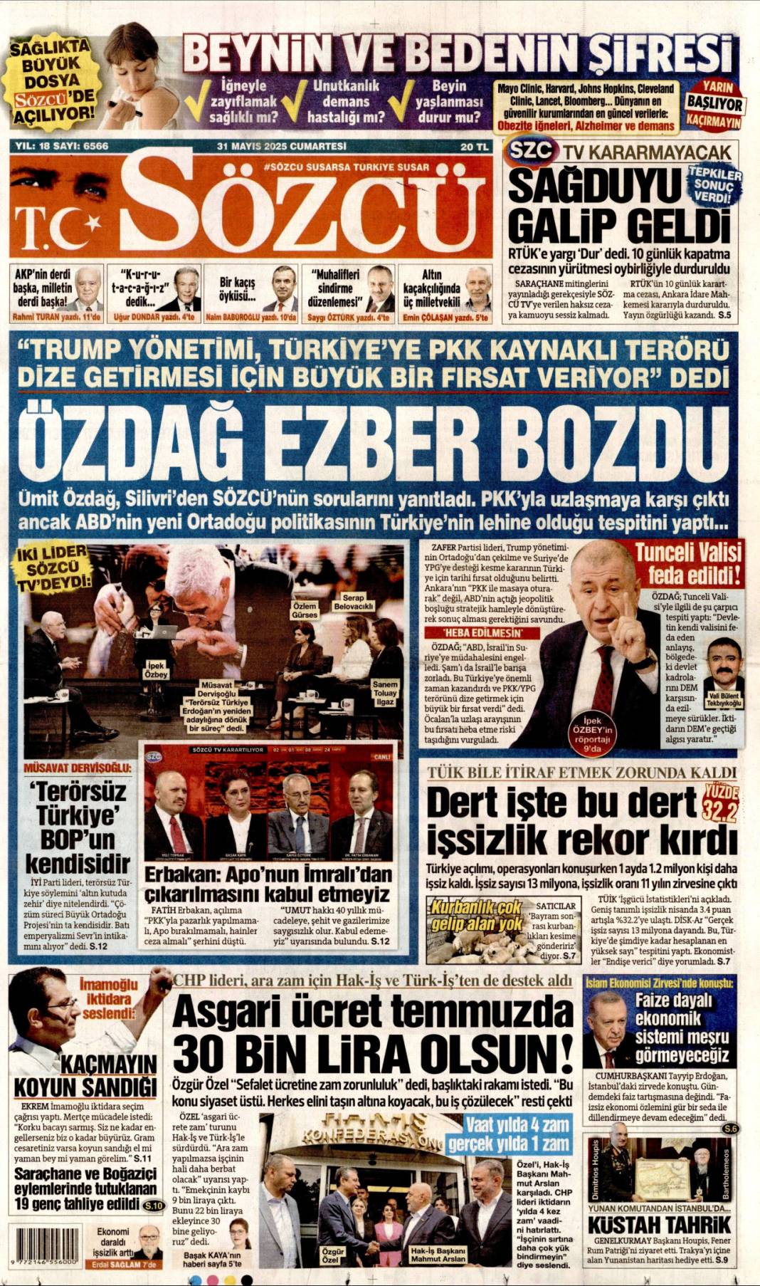 Gazeteler bugün hangi başlıklarla çıktı, işte 31 Mayıs'ın manşet turu... 4
