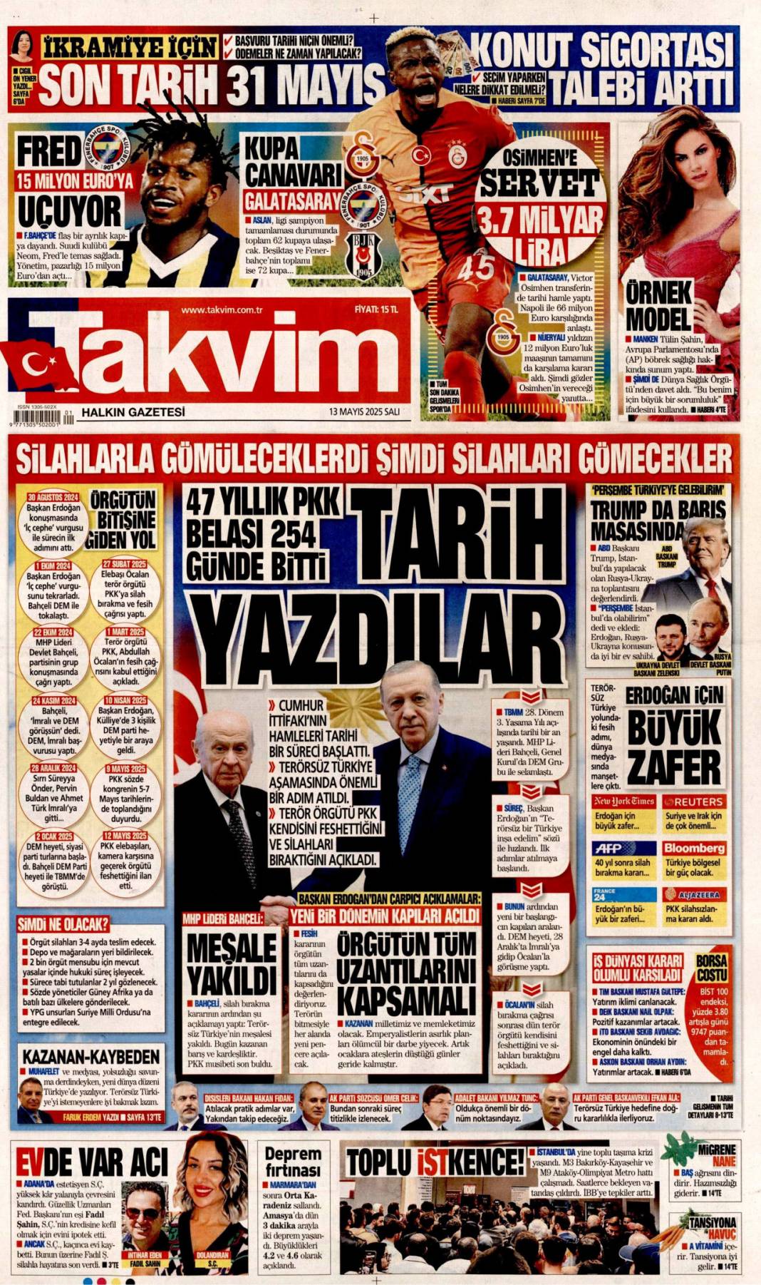 PKK'nın fesih kararı gazete manşetlerinde nasıl yer buldu? 5