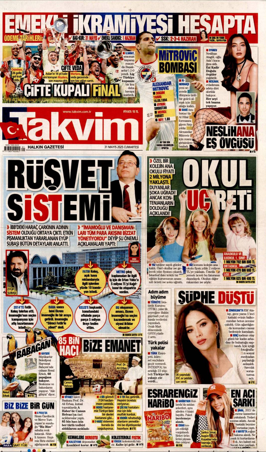 Gazeteler bugün hangi başlıklarla çıktı, işte 31 Mayıs'ın manşet turu... 20