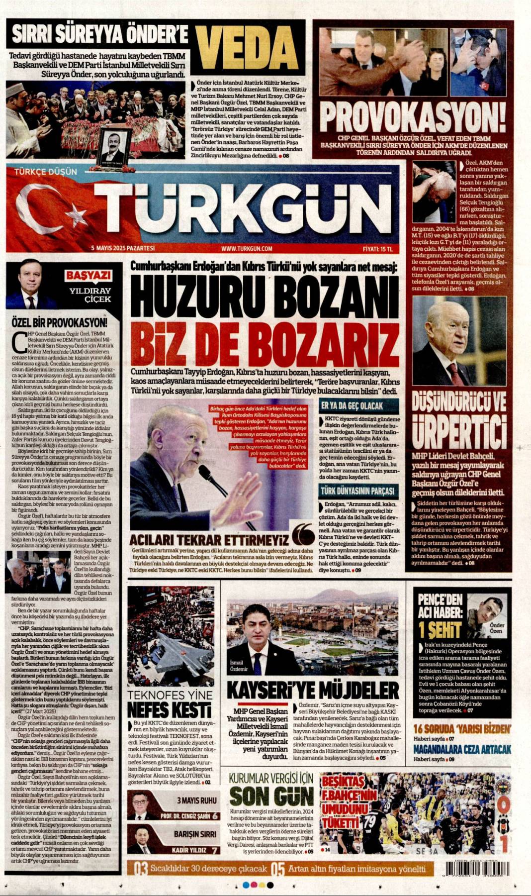 Özgür Özel'e yapılan saldırıyı gazeteler nasıl gördü? 4