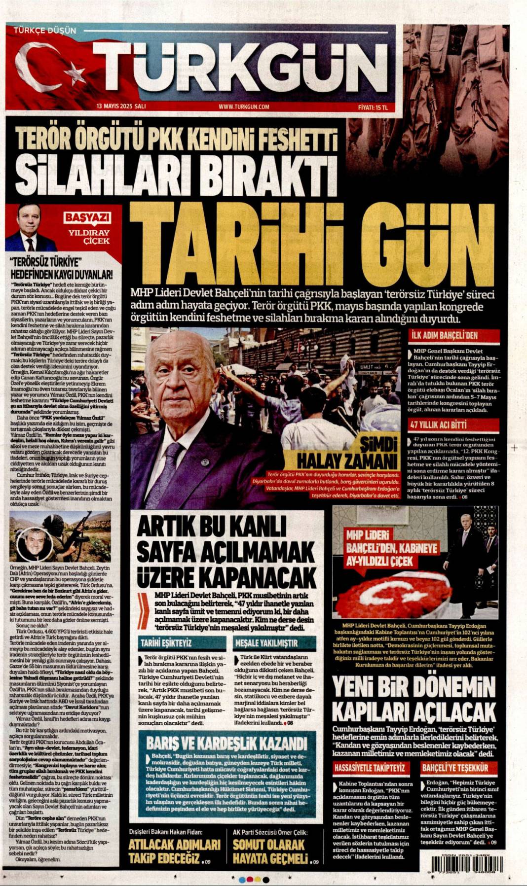 PKK'nın fesih kararı gazete manşetlerinde nasıl yer buldu? 6