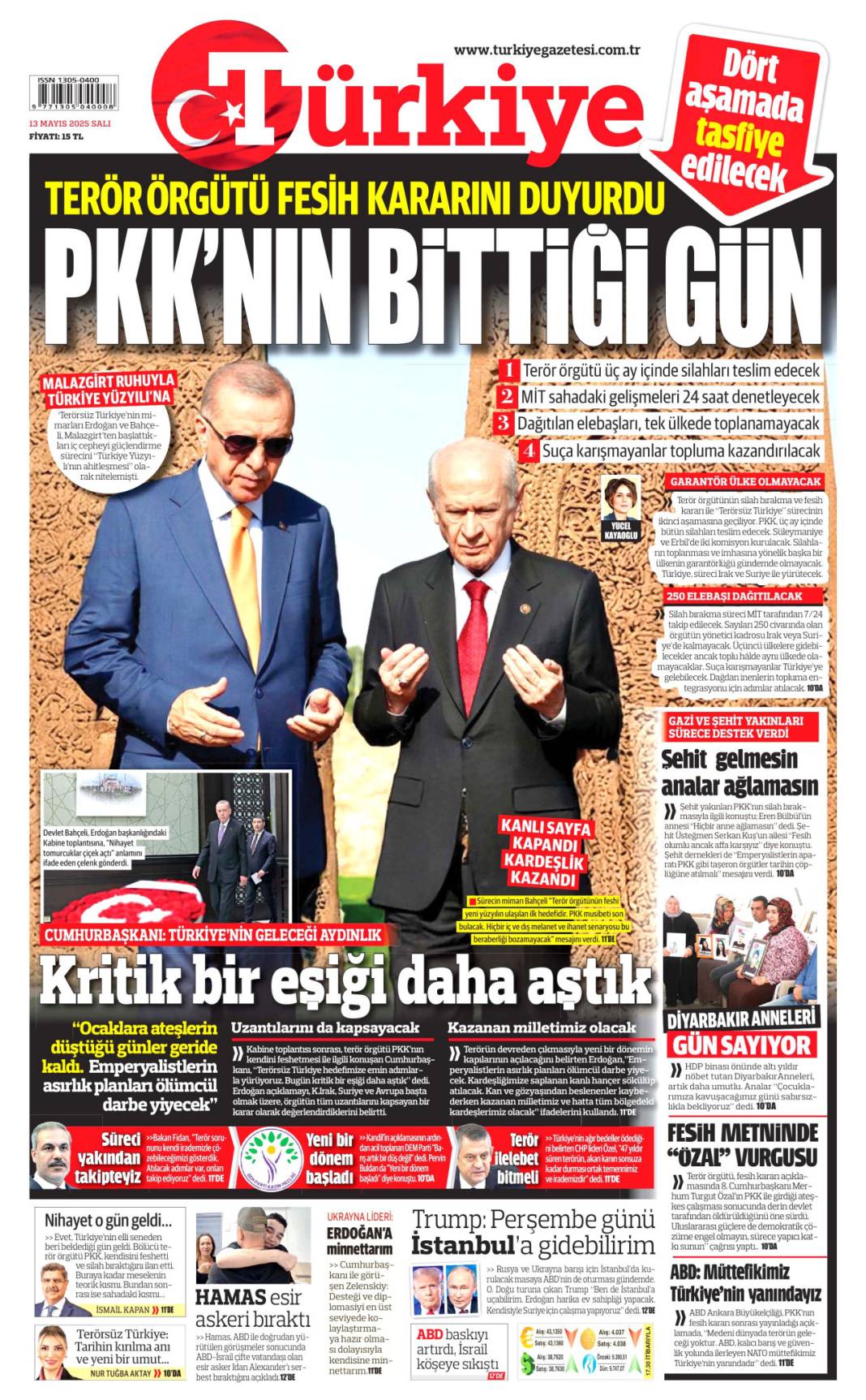 PKK'nın fesih kararı gazete manşetlerinde nasıl yer buldu? 4