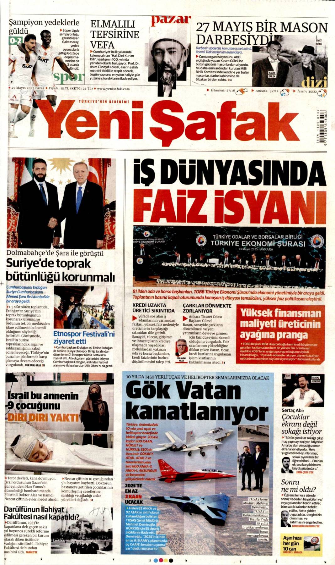 Gazeteler bugün hangi başlıklarla çıktı? 1