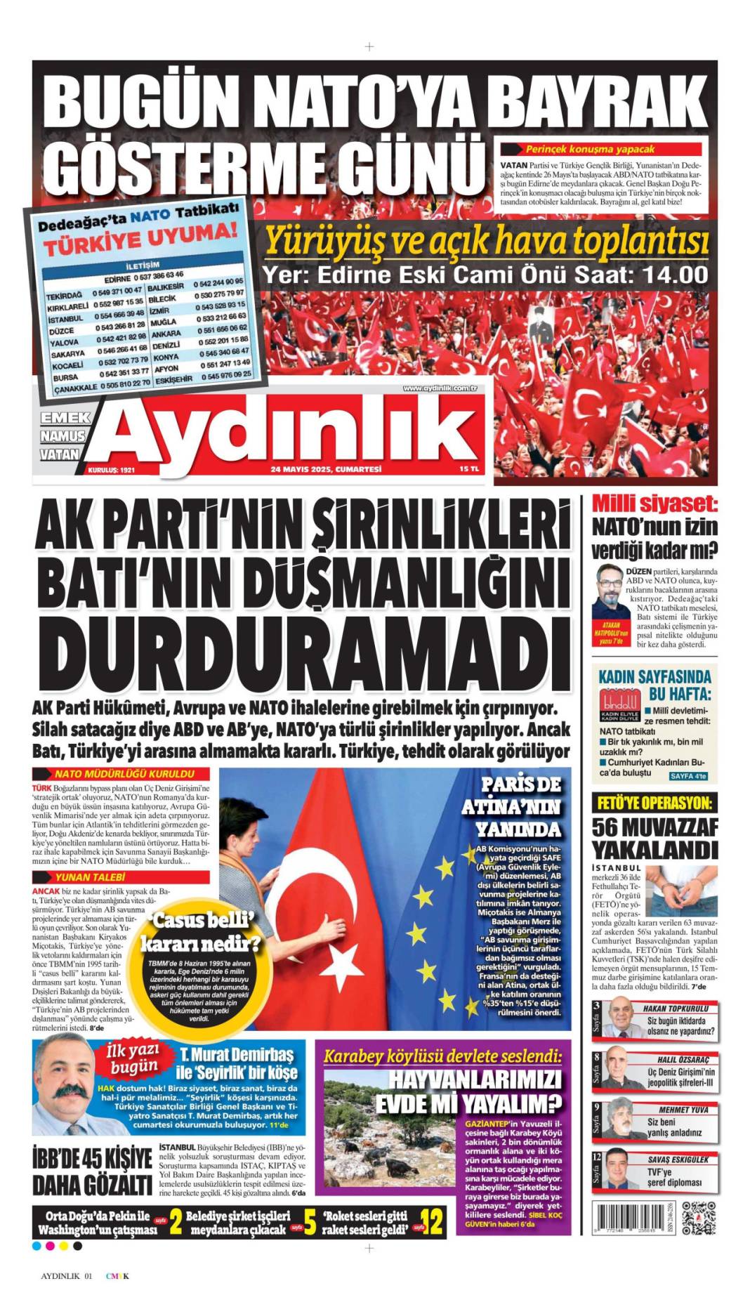 Manşetlerde bugün: 24 Mayıs'ta hangi gazete ne başlıkla çıktı? 19