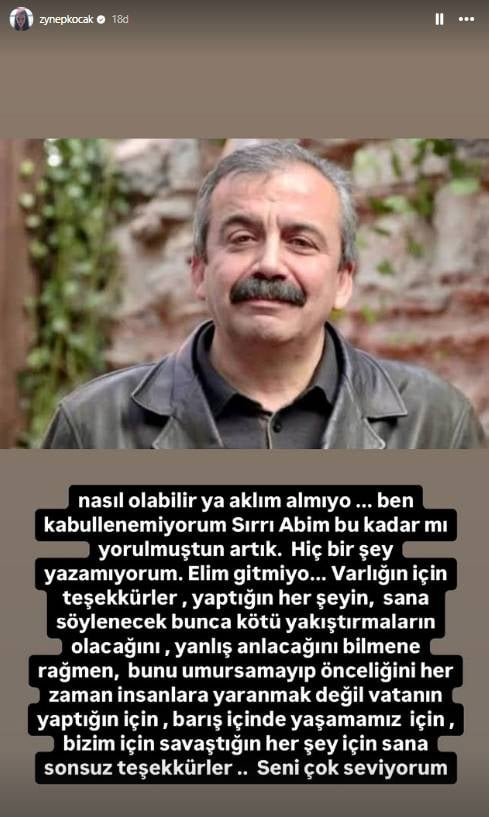 Sanat dünyasından Sırrı Süreyya Önder için başsağlığı mesajları 19