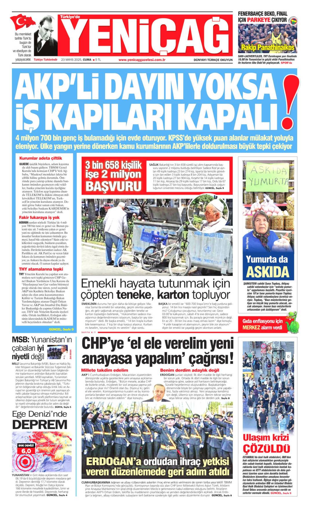 Gazeteler bugün hangi manşetle çıktı? İşte 23 Mayıs’ta medyanın gündemi 21