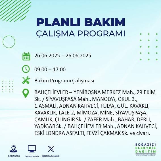 İstanbul’da elektrikler gidiyor! Bu ilçelerde karanlığa hazır olun 5