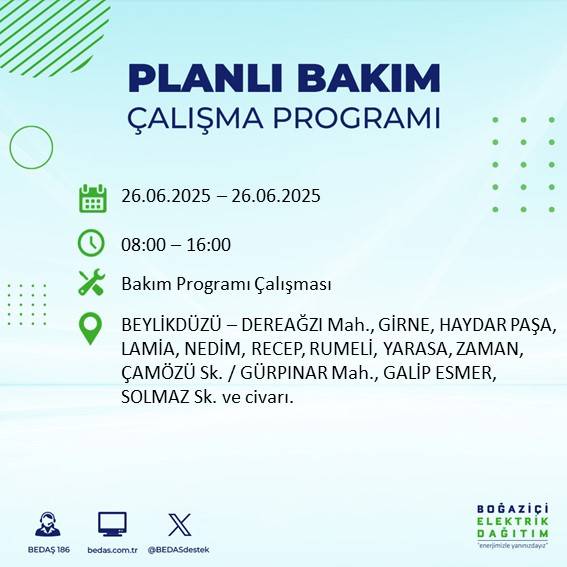 İstanbul’da elektrikler gidiyor! Bu ilçelerde karanlığa hazır olun 23