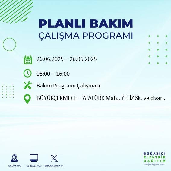 İstanbul’da elektrikler gidiyor! Bu ilçelerde karanlığa hazır olun 31