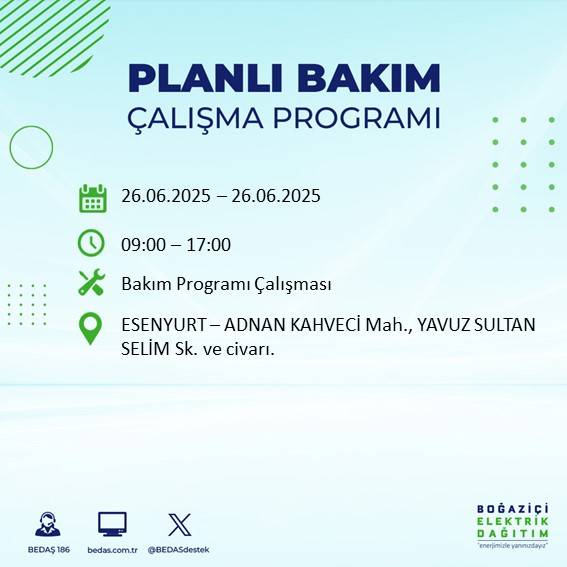 İstanbul’da elektrikler gidiyor! Bu ilçelerde karanlığa hazır olun 33