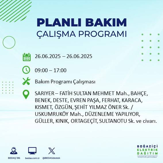 İstanbul’da elektrikler gidiyor! Bu ilçelerde karanlığa hazır olun 49