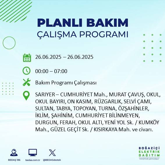 İstanbul’da elektrikler gidiyor! Bu ilçelerde karanlığa hazır olun 50