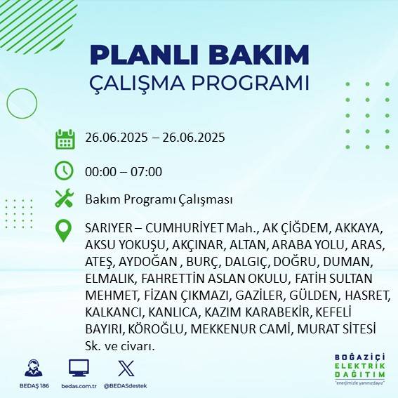 İstanbul’da elektrikler gidiyor! Bu ilçelerde karanlığa hazır olun 52