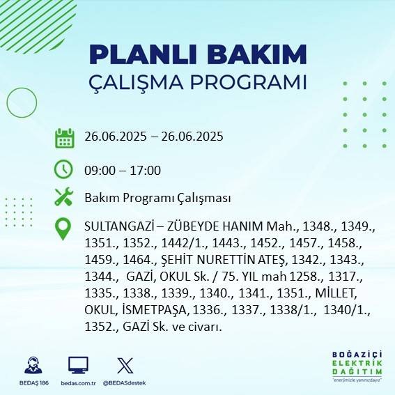 İstanbul’da elektrikler gidiyor! Bu ilçelerde karanlığa hazır olun 56