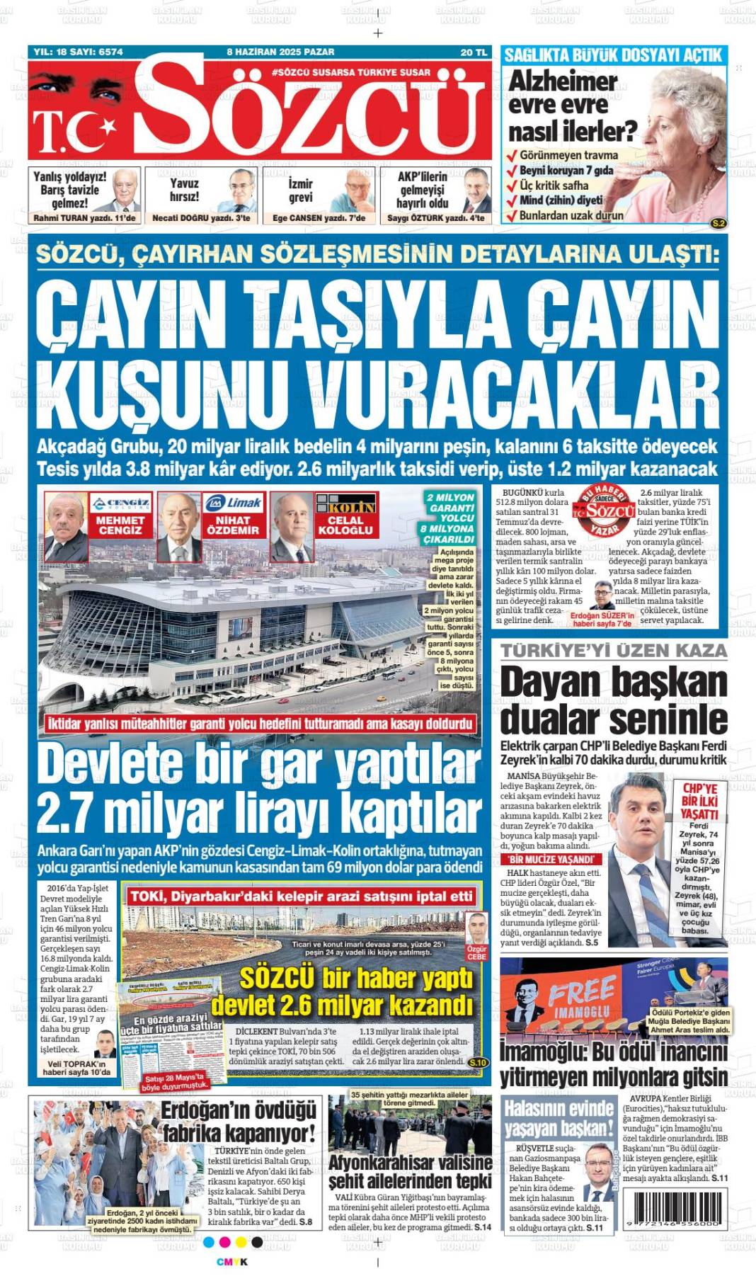 Bugün gazeteler hangi başlıkla çıktı? İşte 9 Haziran'ın manşetleri... 8