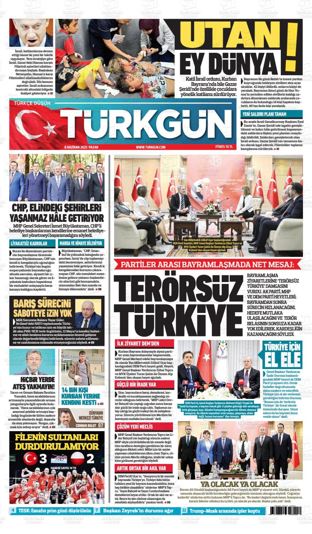 Bugün gazeteler hangi başlıkla çıktı? İşte 9 Haziran'ın manşetleri... 12