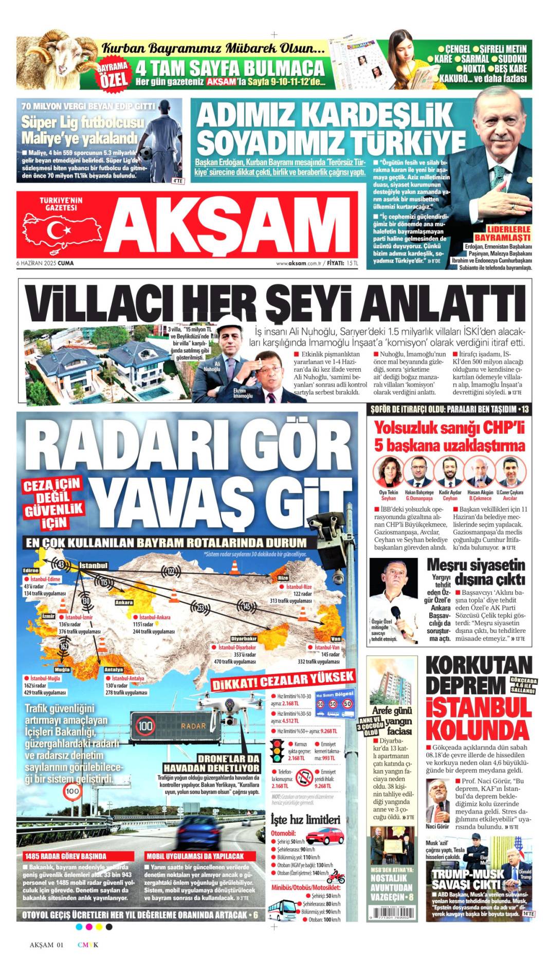Bugün hangi gazete ne dedi? İşte 6 Haziran’ın manşetleri 13