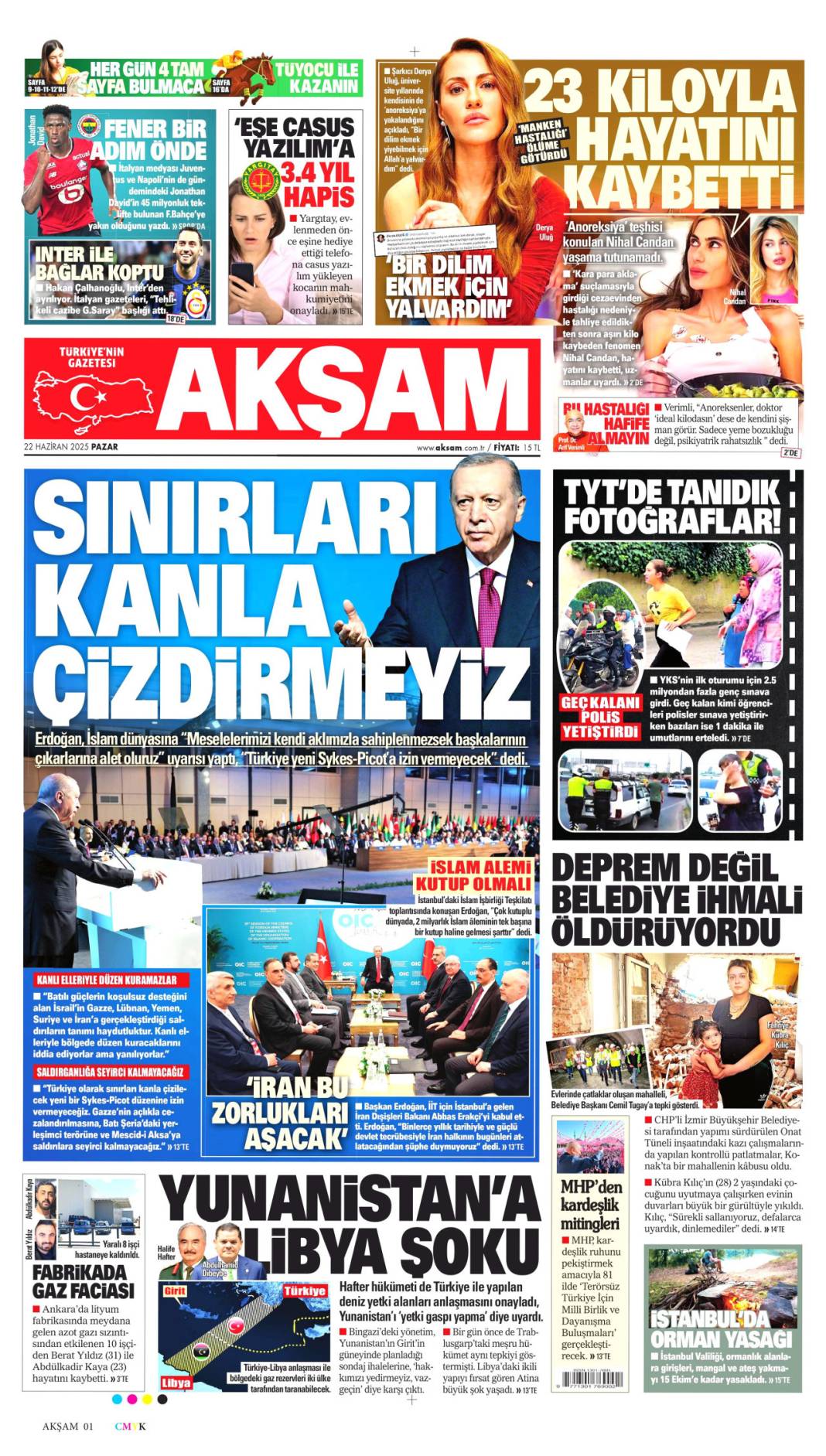 Türkiye'nin gündemi ne? İşte 22 Haziran manşetleri 18